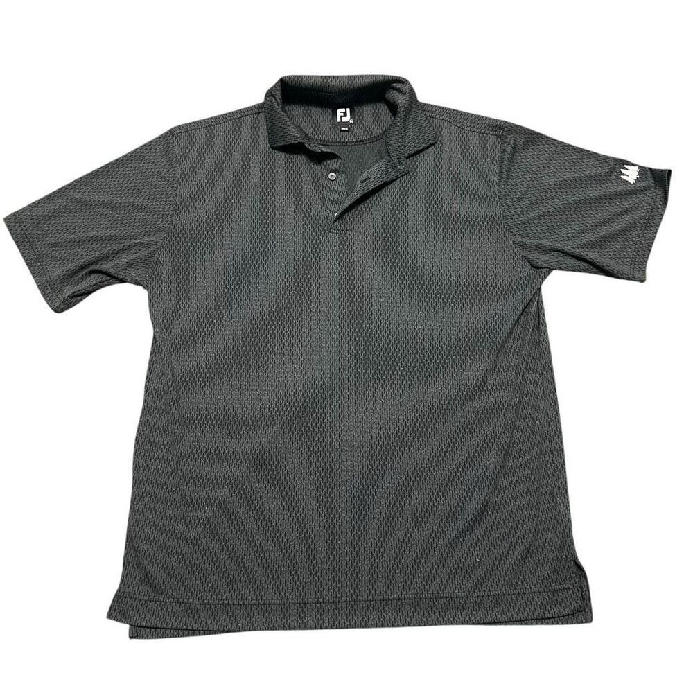 FOOTJOY Men’s Grey Athletic Geometric Pattern Polo Shirt Size XL